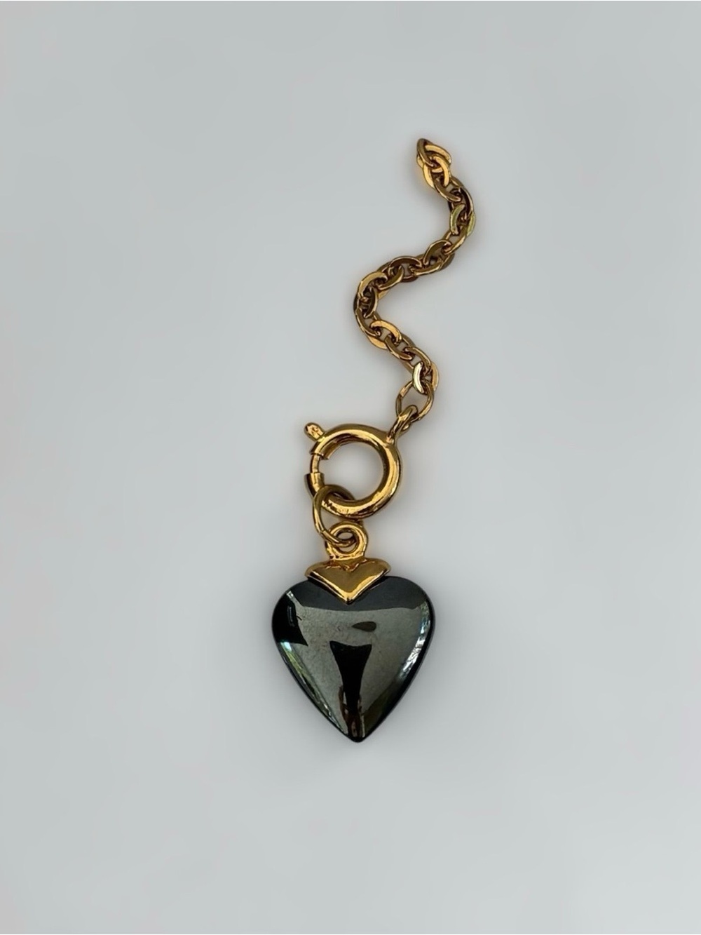 Joan Rivers Smoky Gray Heart Charm Pendant w/Extender